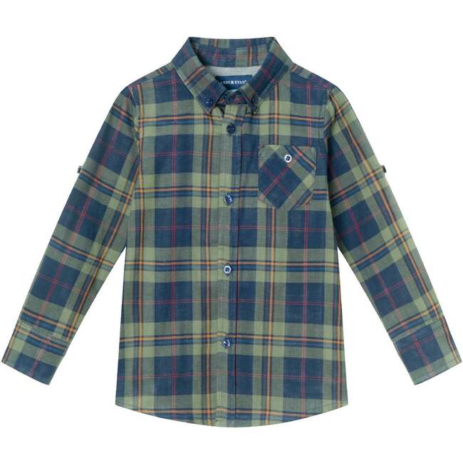 Kids Boys Buttondown Twofer Shirt, Green