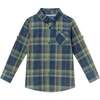 Kids Boys Buttondown Twofer Shirt, Green - Button Downs - 1 - thumbnail