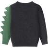 Kids Graphic Sweater, Charcoal Dinosaur - Sweaters - 4