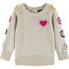 Infant Crochet Floral Sleeve Tunic Sweater & Jegging Set, Heart & Flowers - Mixed Apparel Set - 3