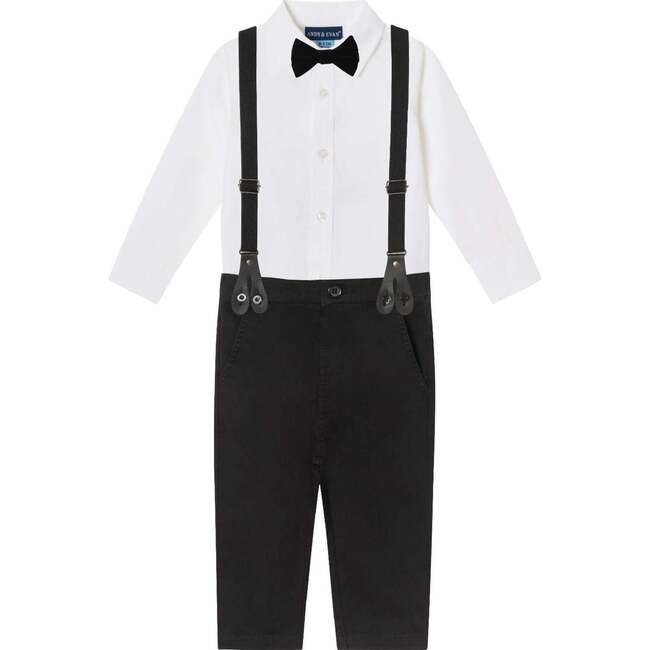 Infant Classic Buttondown Suspenders & Pant Set, Crisp White