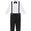 Infant Classic Buttondown Suspenders & Pant Set, Crisp White - Mixed Apparel Set - 1 - thumbnail