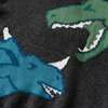 Kids Graphic Sweater, Charcoal Dinosaur - Sweaters - 6