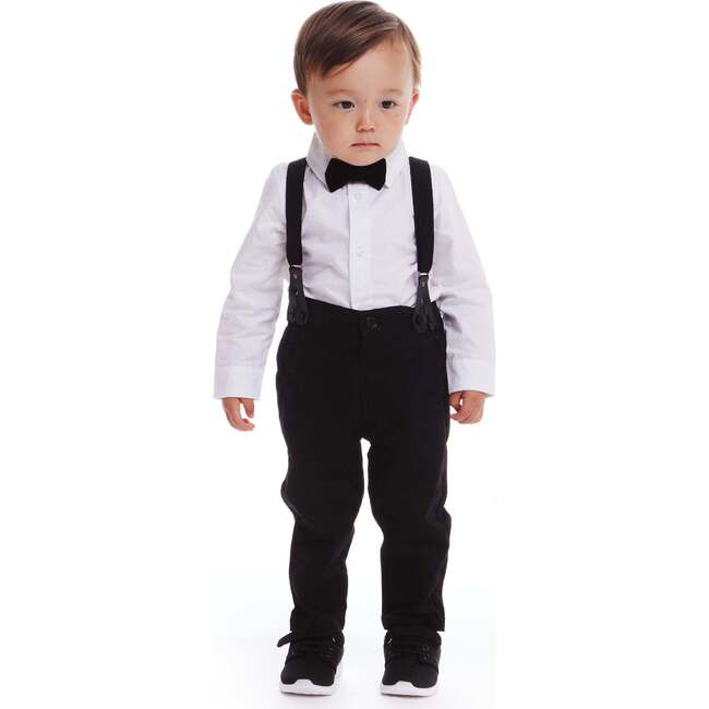 Infant Classic Buttondown Suspenders & Pant Set, Crisp White - Mixed Apparel Set - 2