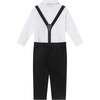 Infant Classic Buttondown Suspenders & Pant Set, Crisp White - Mixed Apparel Set - 3