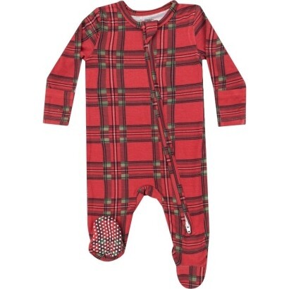 Vintage Holiday 2 Way Zipper Footie, Plaid - Footie Pajamas - 1