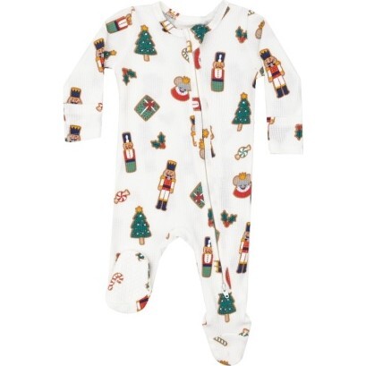 Nutcracker Christmas Cookies 2 Way Zipper Footie, Multi - Footie Pajamas - 1