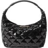 Women's Mini Hobo, Black Sequin - Bags - 1 - thumbnail