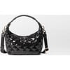 Women's Mini Hobo, Black Sequin - Bags - 4