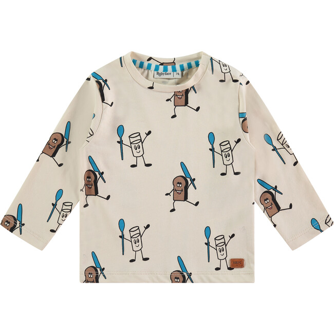 Long Sleeve T-Shirt Milk & Toast, Cream Prints