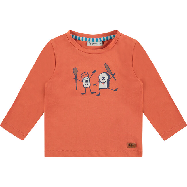 Long Sleeve T-Shirt, Orange Prints