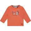 Long Sleeve T-Shirt, Orange Prints - T-Shirts - 1 - thumbnail