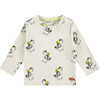 Long Sleeve T-Shirt, Ivory Beaver Print - T-Shirts - 1 - thumbnail