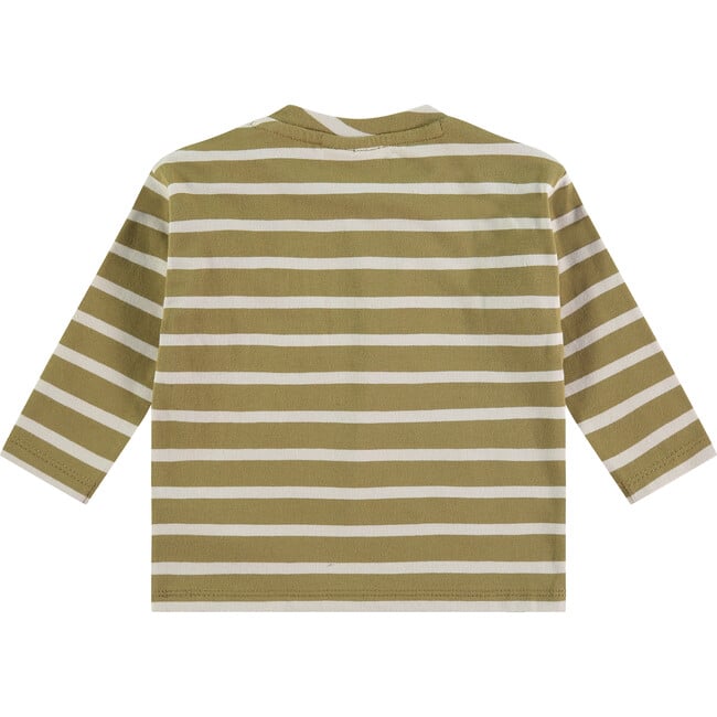 Long Sleeve T-Shirt, Green Stripes - T-Shirts - 2