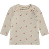 Long Sleeve T-Shirt, Cream Prints - T-Shirts - 1 - thumbnail