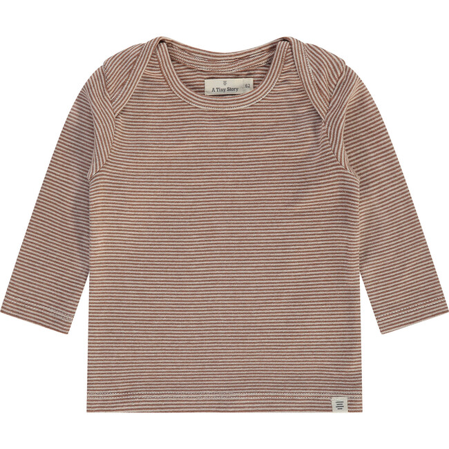 Long Sleeve T-Shirt, Brown/Cream Stripes