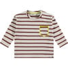 Long Sleeve T-Shirt, Brown Stripes - T-Shirts - 1 - thumbnail