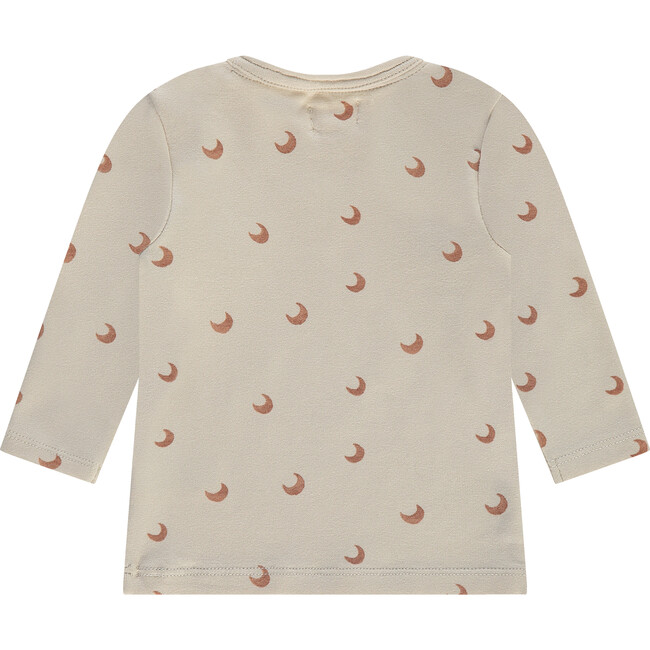 Long Sleeve T-Shirt, Cream Prints - T-Shirts - 2