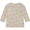 Long Sleeve T-Shirt, Cream Prints - T-Shirts - 2