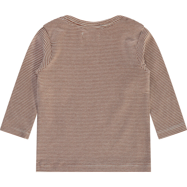 Long Sleeve T-Shirt, Brown/Cream Stripes - T-Shirts - 2