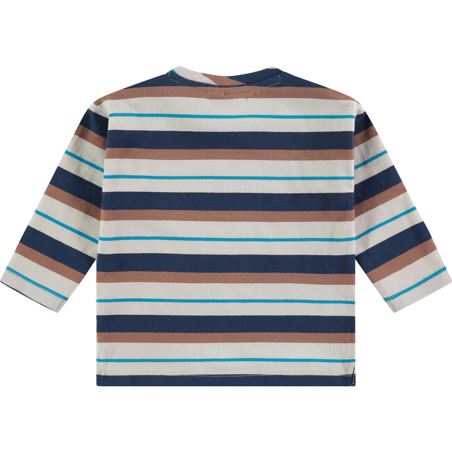 Long Sleeve T-Shirt, Blue Multi Stripes - T-Shirts - 2