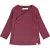 Long Sleeve Kimono Top, Purple - T-Shirts - 1 - thumbnail