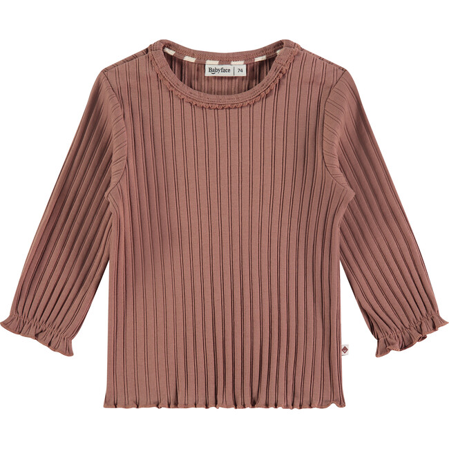 Ribbed Long Sleeve T-Shirt, Pink