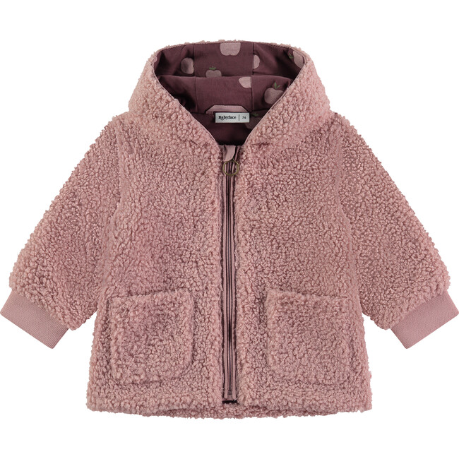 Fuzzy Hooded Jacket, Pink