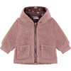 Fuzzy Hooded Jacket, Pink - Jackets - 1 - thumbnail