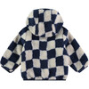 Fuzzy Hooded Jacket, Checkered - Jackets - 2