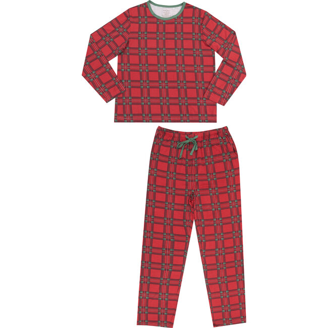 Adult Vintage Holiday L/S Loungewear Set W/ Pockets, Plaid