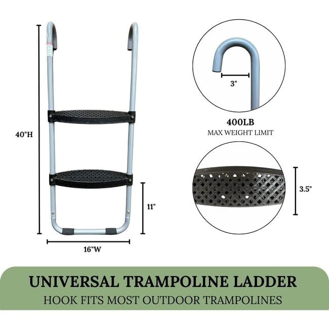 Universal Fit Trampoline Ladder, 2 Step - Outdoor Games - 2