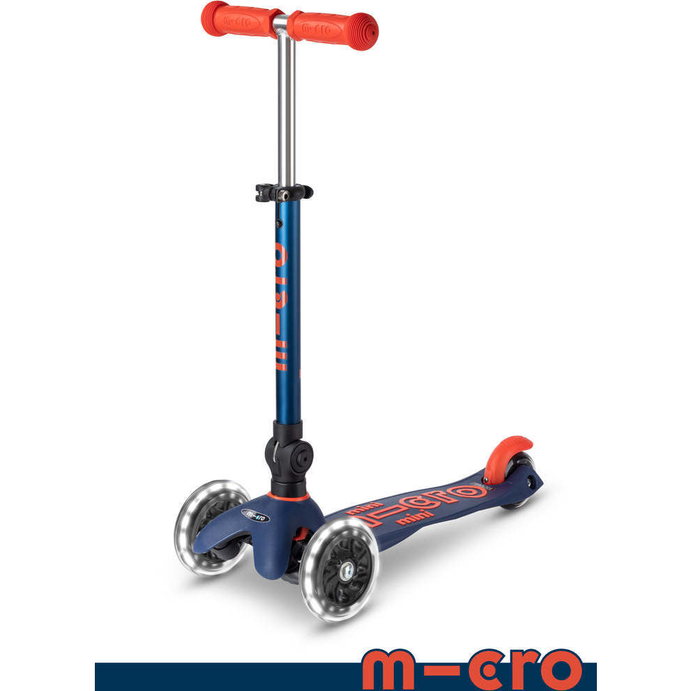 Mini Deluxe Foldable LED Navy Blue - Scooters - 1
