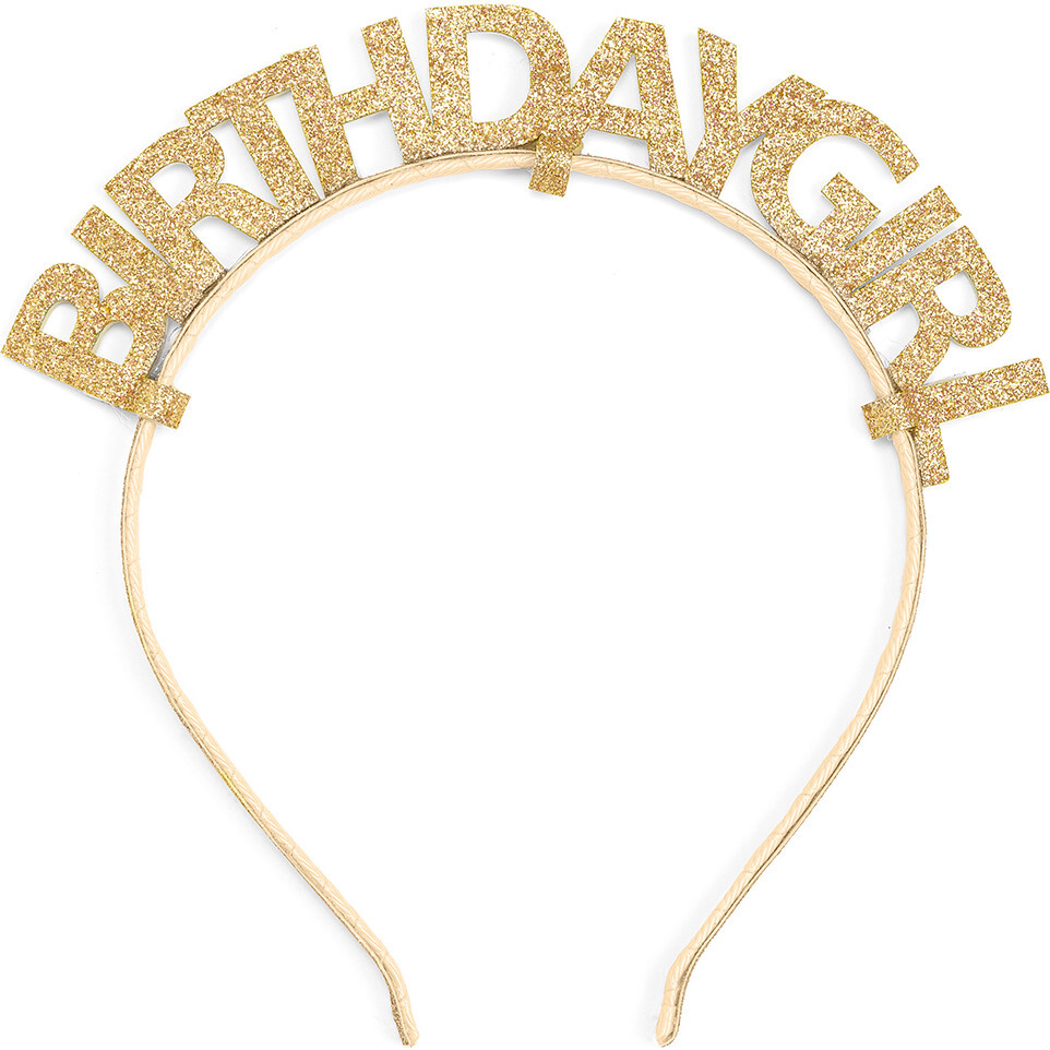 Birthday Girl Headband, Gold - Headbands - 1