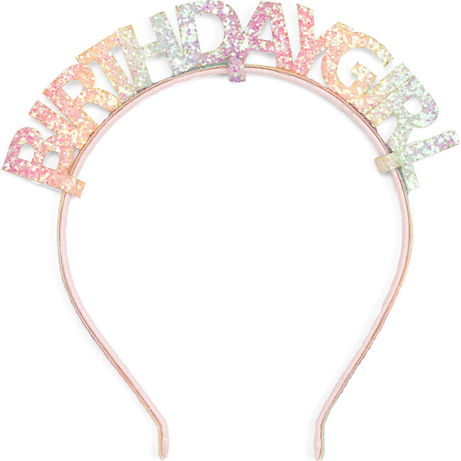 Birthday Girl Headband, Pastel Rainbow