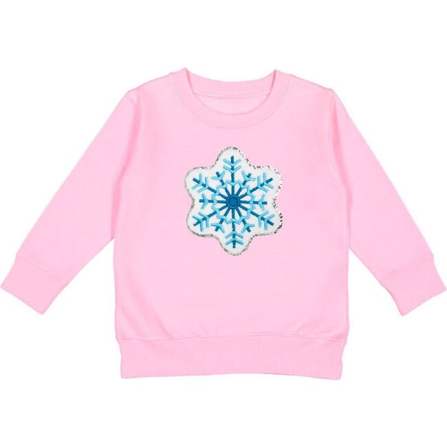 Snowflake Patch Sweatshirt, Pink