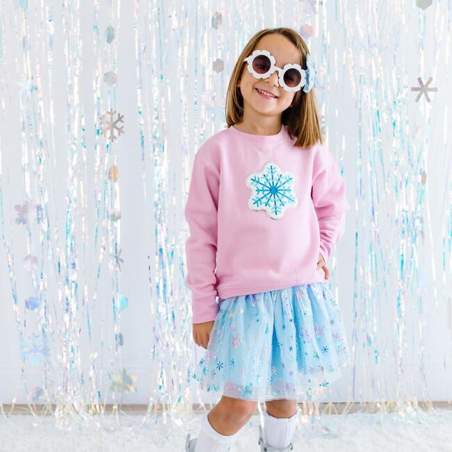 Snowflake Patch Sweatshirt, Pink - Sweatshirts - 2