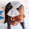 Snow Princess Iridescent Tulle Bow Headband, Blue - Hair Accessories - 2