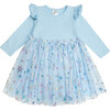 Snow Princess Iridescent Long Sleeve Tutu Dress, Blue - Dresses - 1 - thumbnail