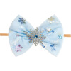 Snow Princess Iridescent Tulle Bow Baby Headband, Blue - Hair Accessories - 1 - thumbnail