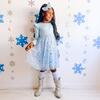 Snow Princess Iridescent Tulle Bow Headband, Blue - Hair Accessories - 3