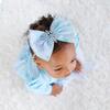 Snow Princess Iridescent Tulle Bow Baby Headband, Blue - Hair Accessories - 3