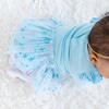 Snow Princess Iridescent Long Sleeve Tutu Bodysuit, Blue - Shirts - 4