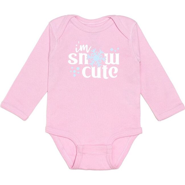 Snow Cute Long Sleeve Bodysuit, Pink