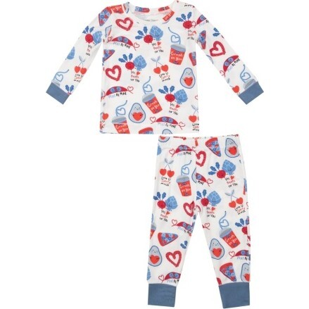 Love You Foodie Much Blue L/S Loungewear Set, Blue - Mixed Apparel Set - 1