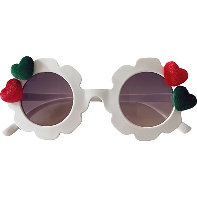 Holiday Hearts Cami Flower Sunnies, White