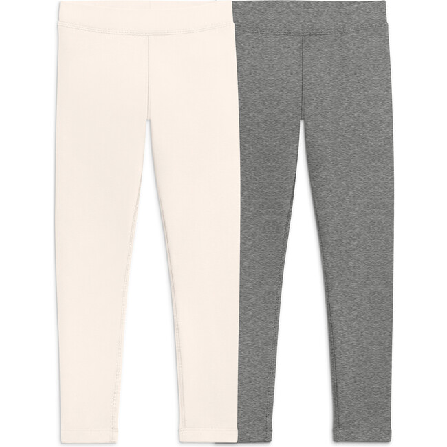 French Terry Cozy Legging 2-Pack, Oat Heather Storm Gray