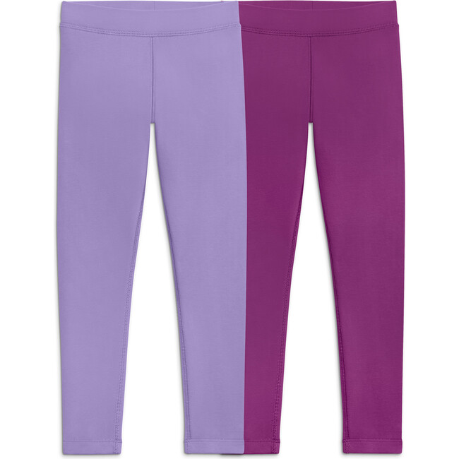 French Terry Cozy Legging 2-Pack, Iris Boysenberry