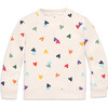 Cozy Fleece Sweatshirt In Rainbow Confetti Hearts, Oat Multi Confetti Hearts - Sweatshirts - 1 - thumbnail