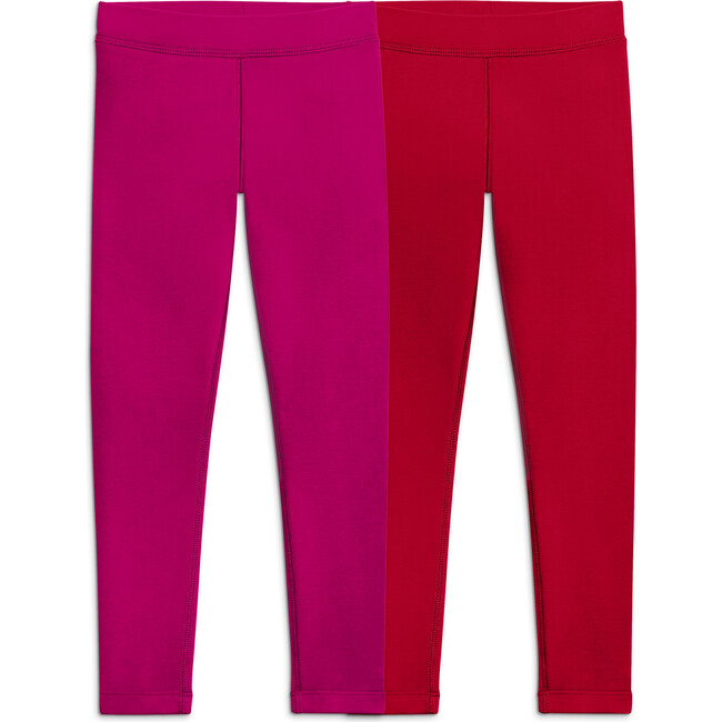 French Terry Cozy Legging 2-Pack, Raspberry Cherry